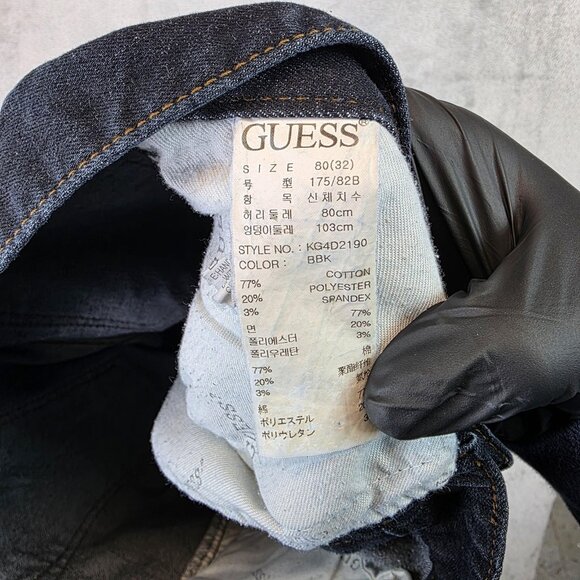 Guess Jeans Mens 32 Dark Wash Slim Fit Stretch Denim KG4D2190 BBK Classic - Picture 10 of 12